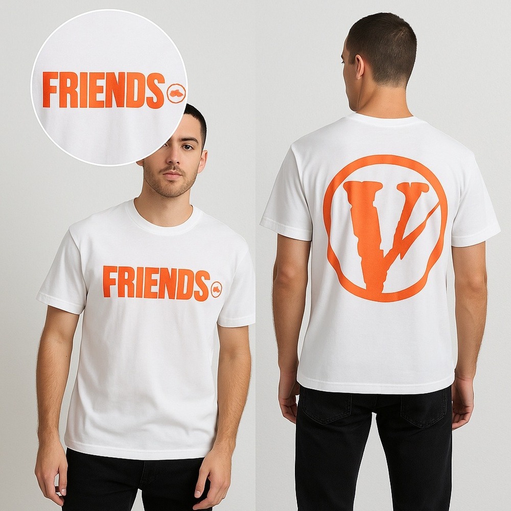 Vlone Friends‎ Circle V Tee White/Orange - Large